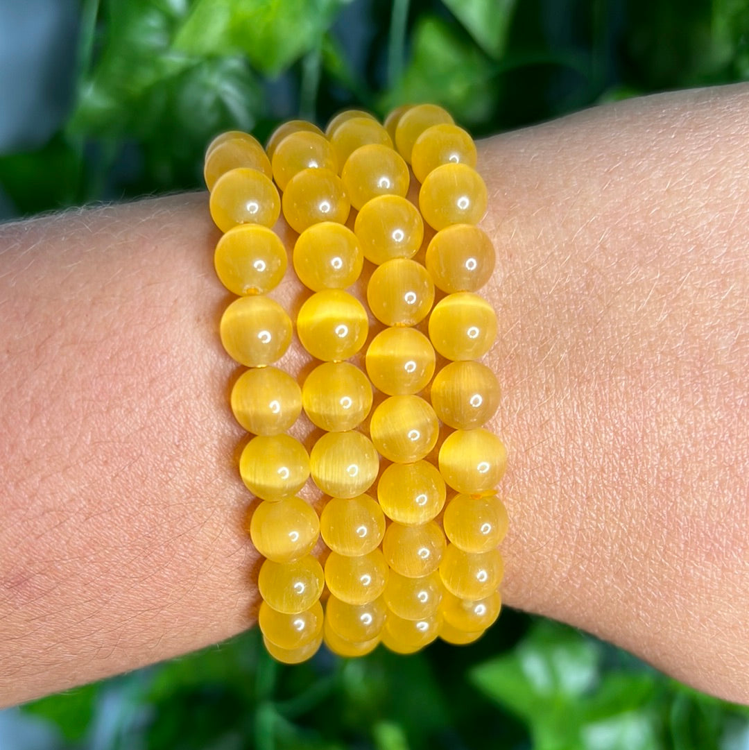 Cats Eye - Manmade Yellow 8mm