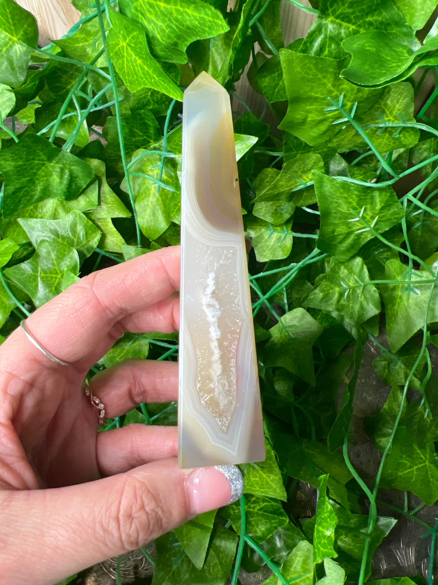 Brazilian Druzy Agate Obelisk (24A)