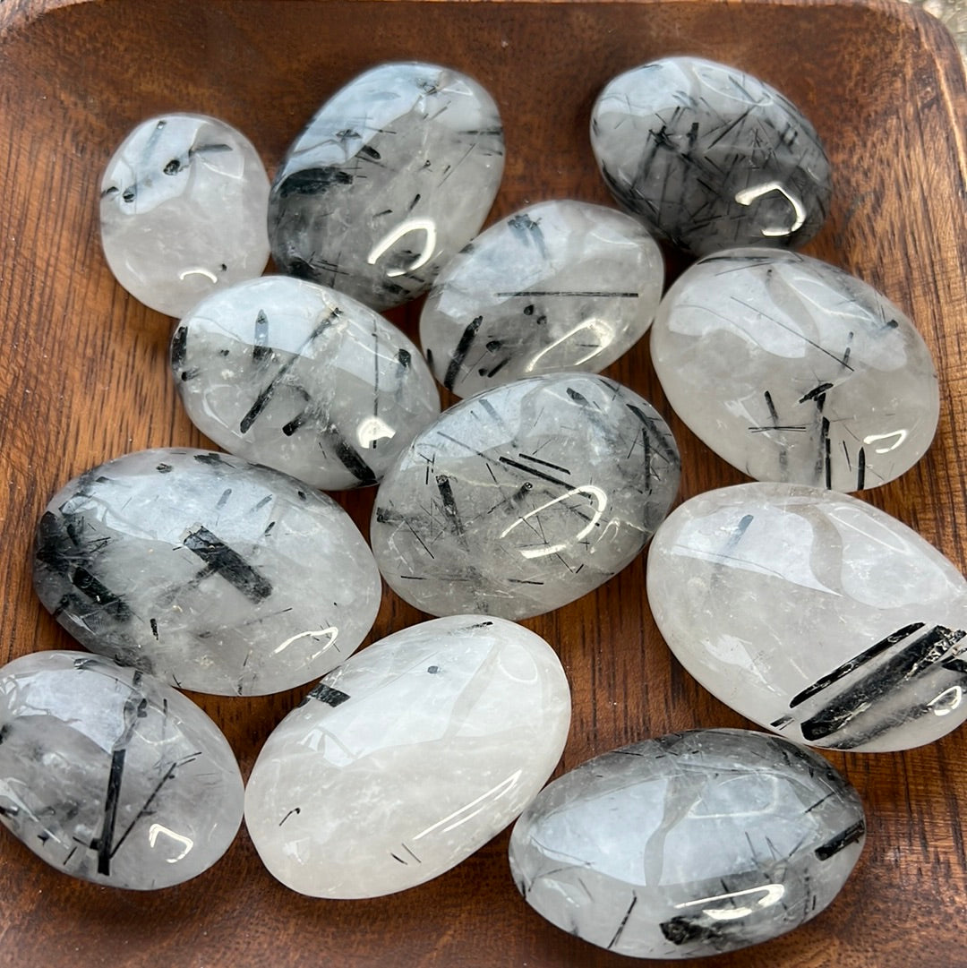 Tourmaline in Quartz mini Palm