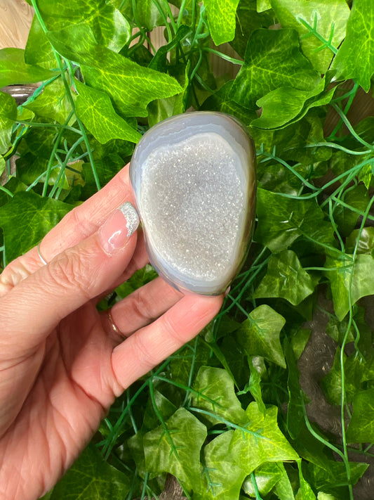 Brazilian Druzy banded Agate Freeform. (17A)