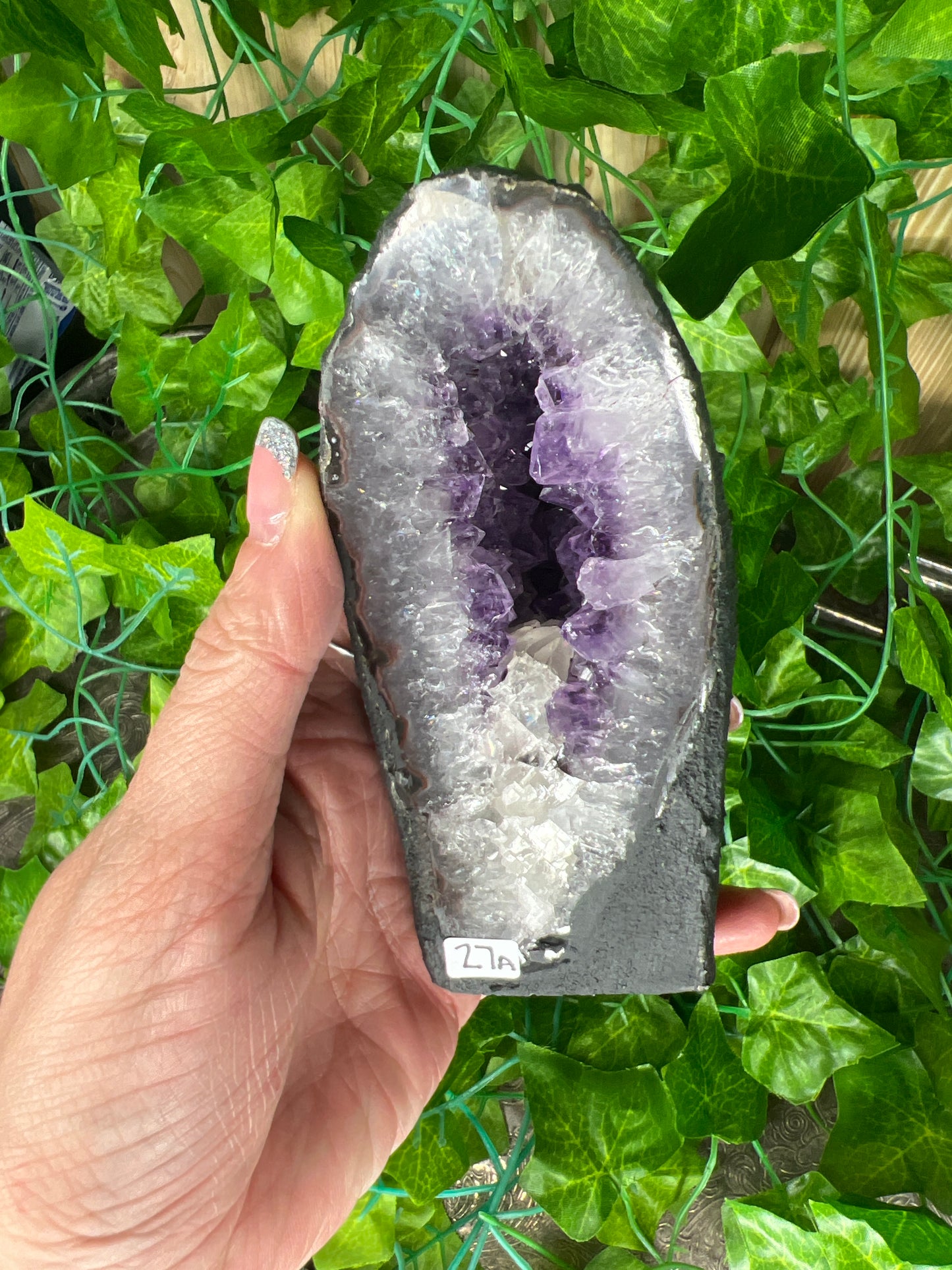 Brazilian Mini Amethyst with Calcite Cathedral (65) - N