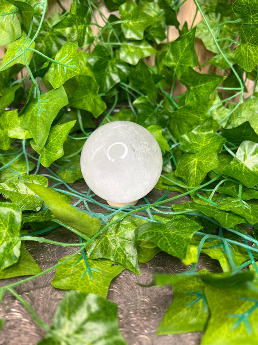 Rainbow filled Clear Quartz Sphere - S