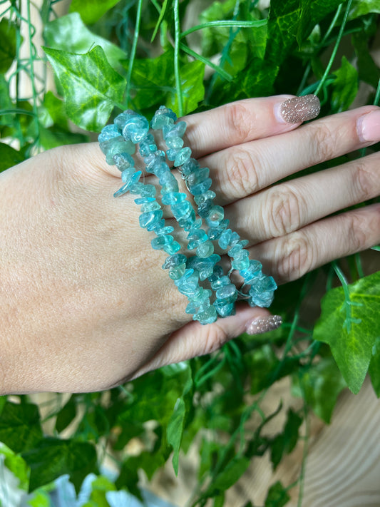 Color enhanced Amazonite Chip bracelet