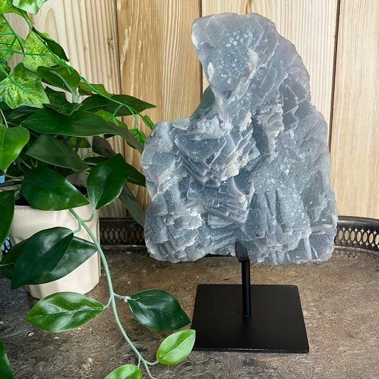 XL Sugar Fluorite Specimen on Stand.