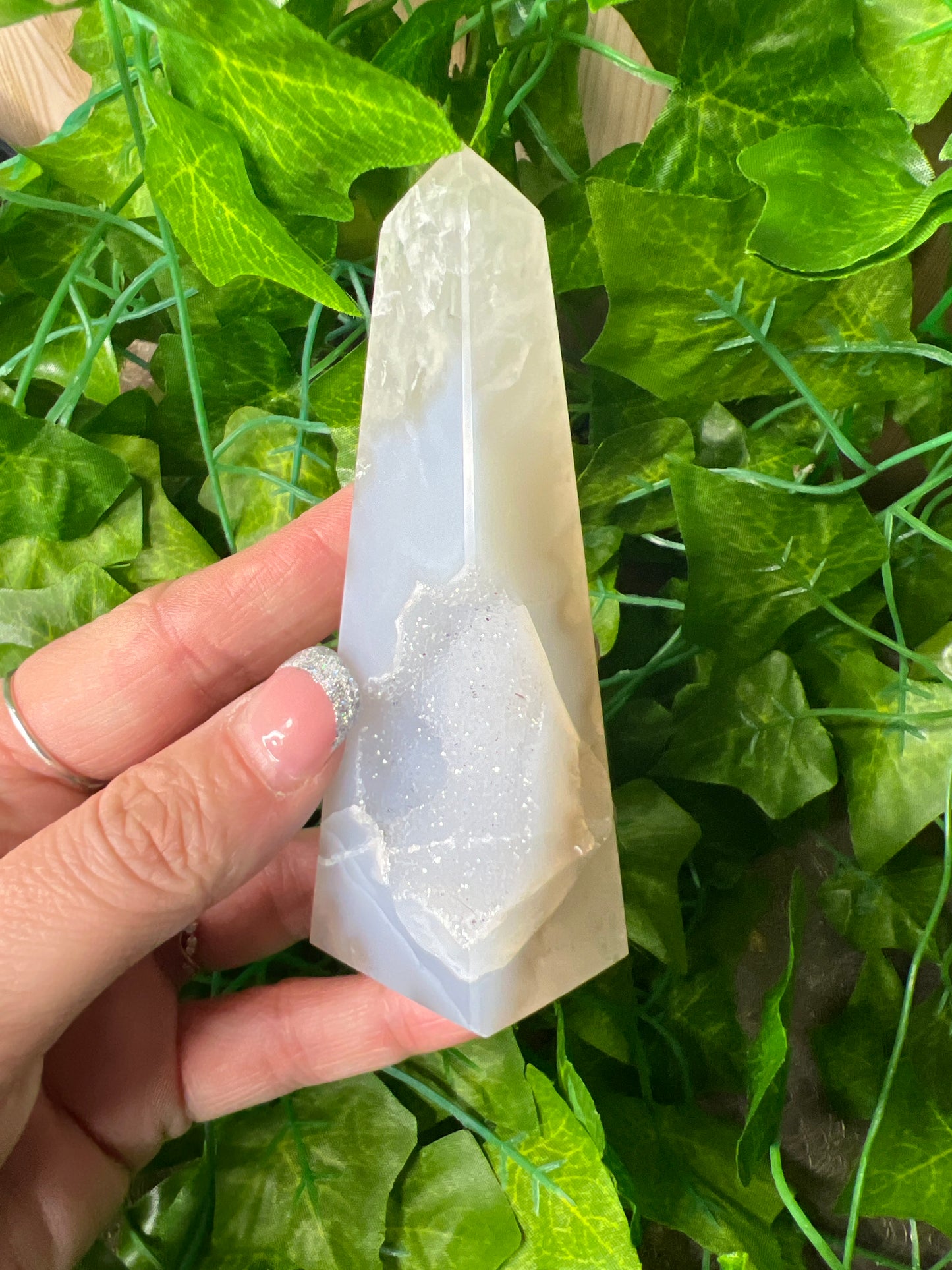 Brazilian Druzy Agate Obelisk (28A)