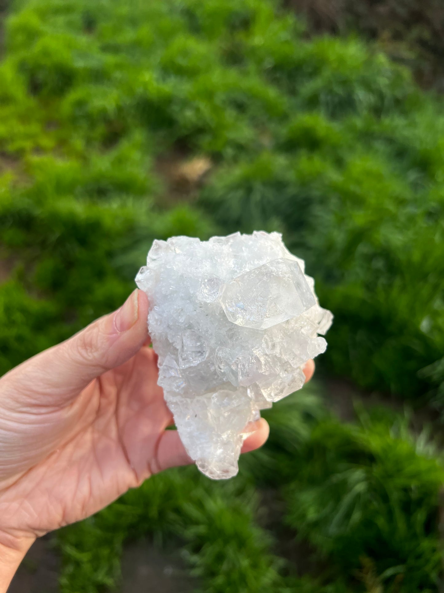 Calcite with Rainbow filled icy fluorite cubes. - China 42