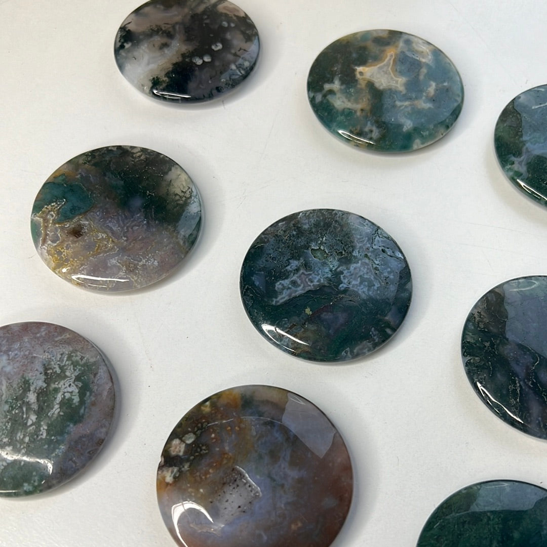 Moss Agate Flat Stone