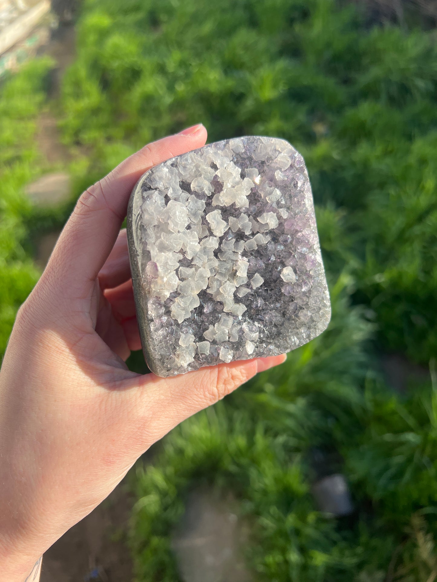 Brazilian Amethyst Freeform with calcite 30