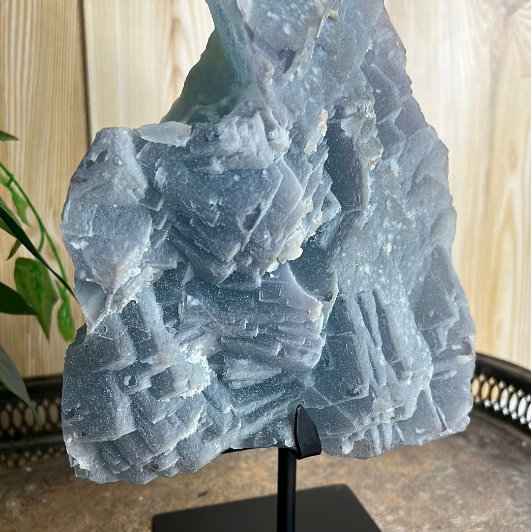 XL Sugar Fluorite Specimen on Stand.