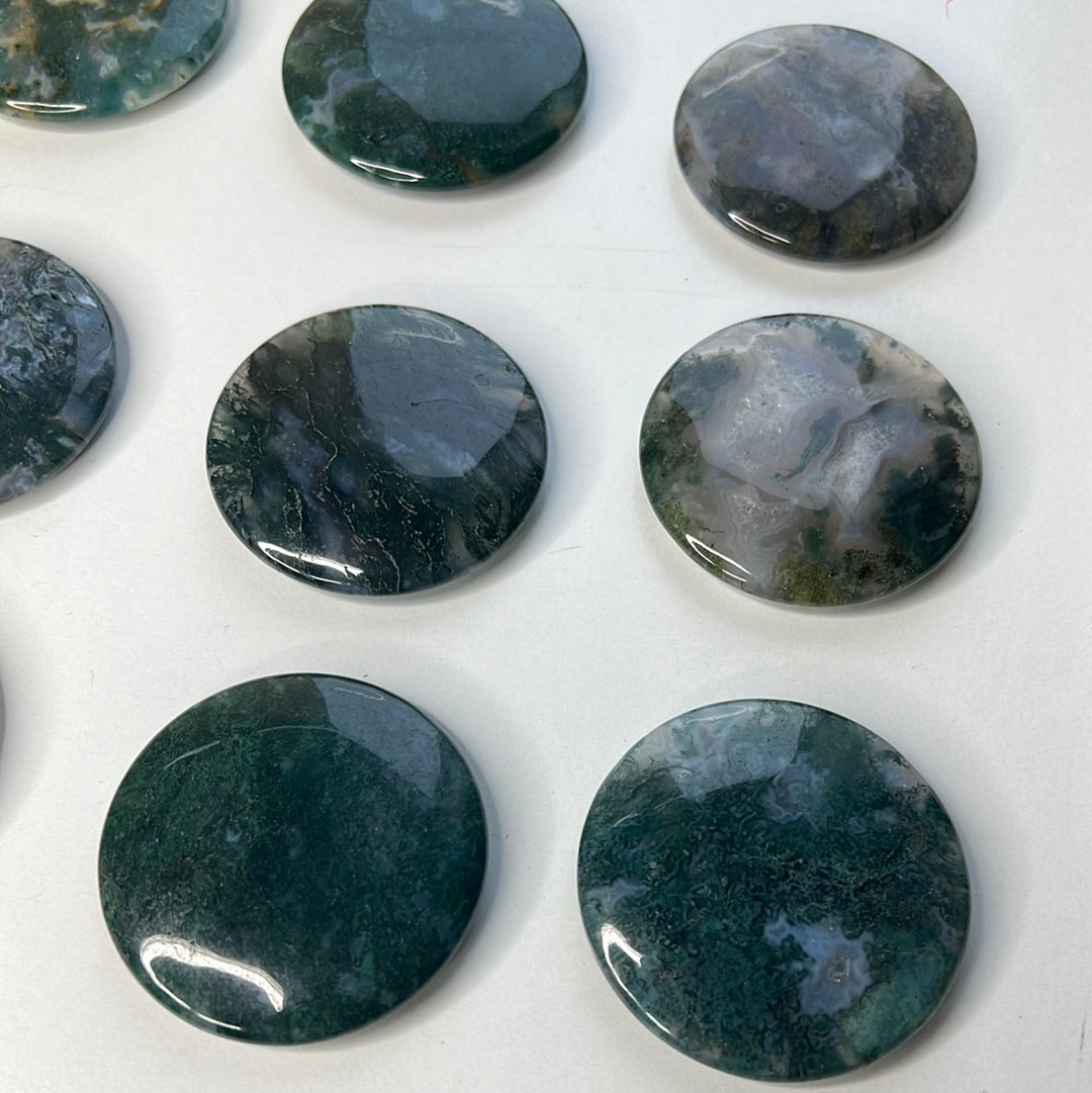 Moss Agate Flat Stone