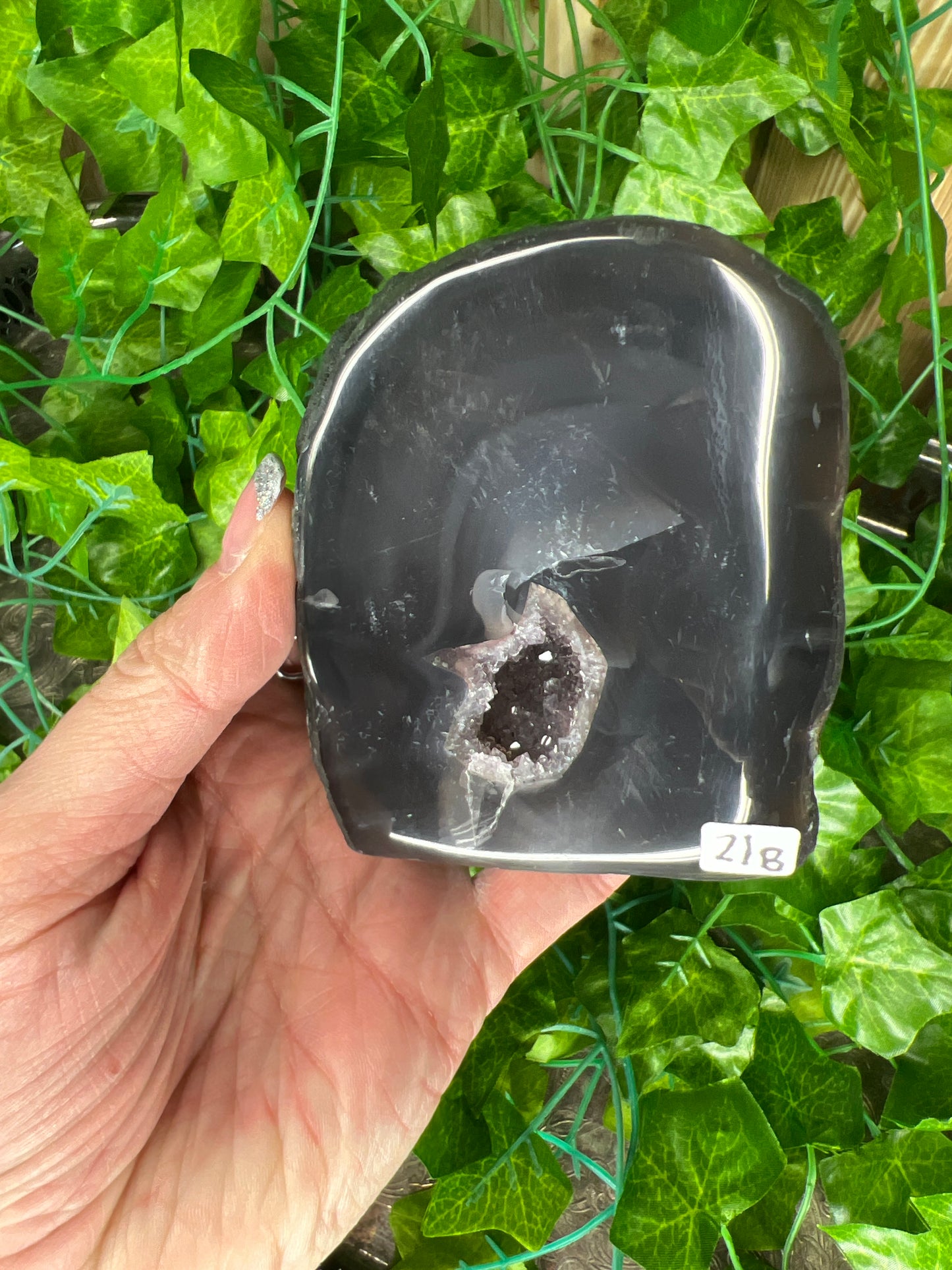 Brazilian Mini Amethyst Cathedral with Agate (21B) - N