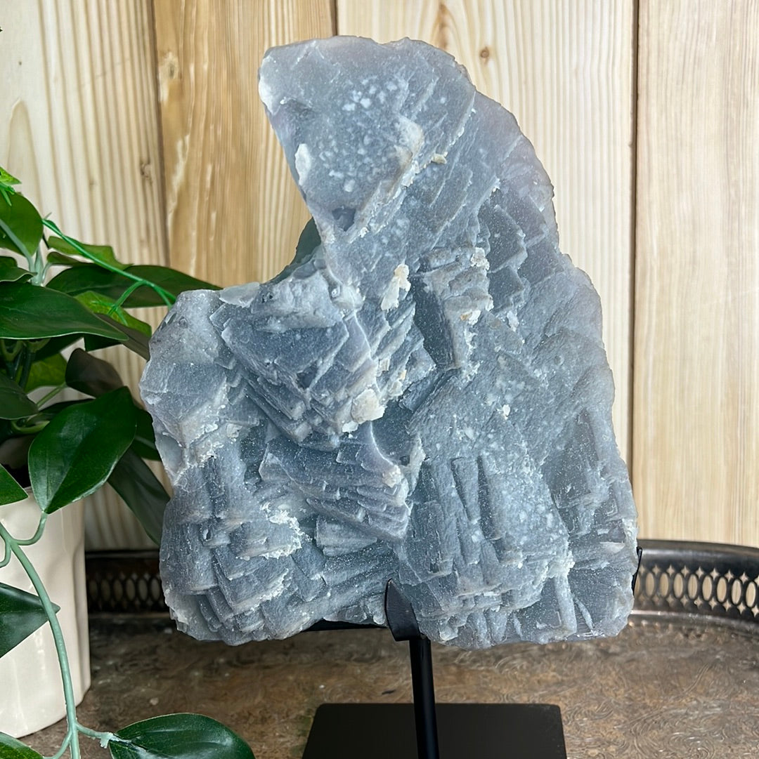 XL Sugar Fluorite Specimen on Stand.