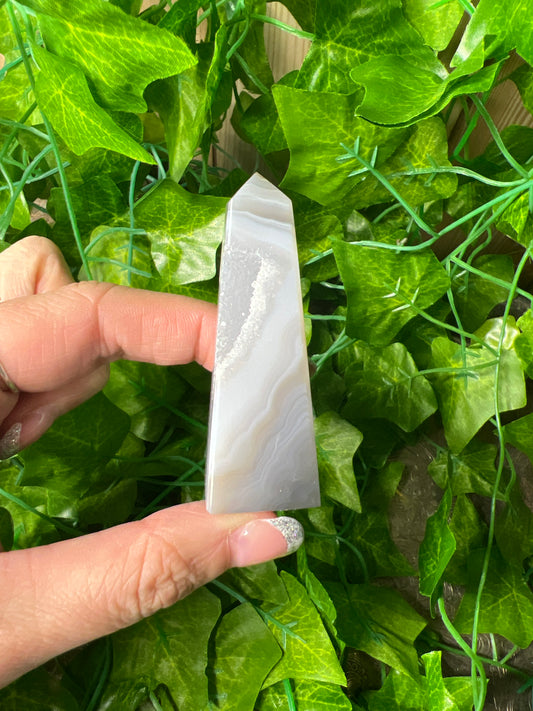 Brazilian Druzy Agate Obelisk (11A)