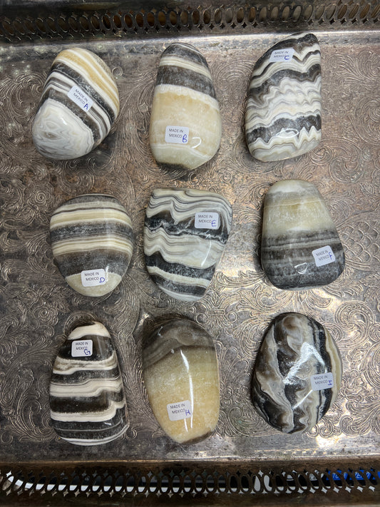 Zebra Calcite Chunky Palm stone - Mexico (you choose)