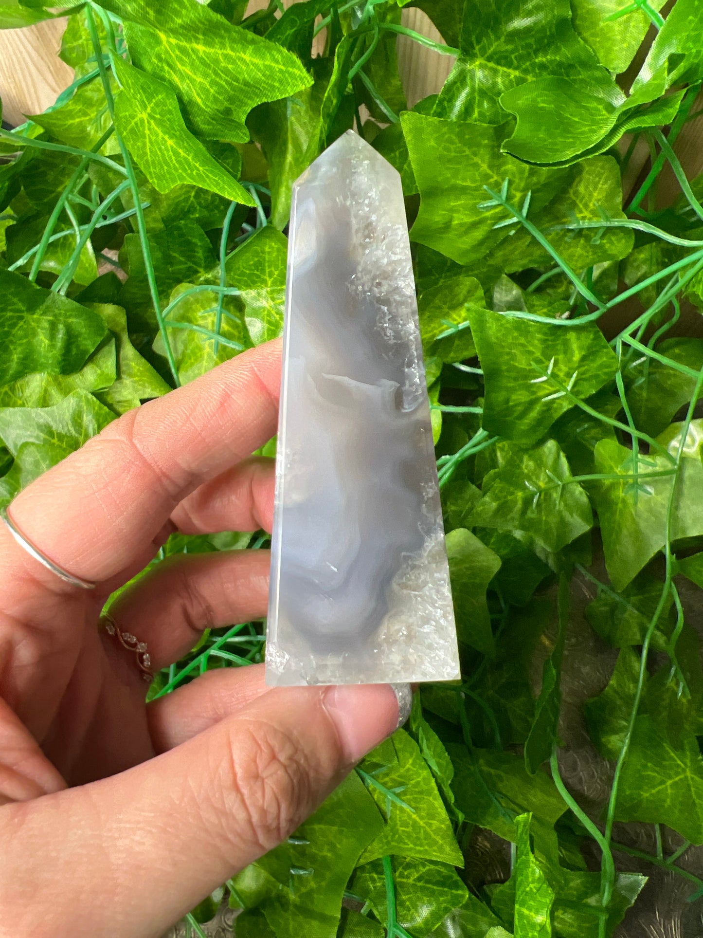 Brazilian Druzy Agate Obelisk (21A)