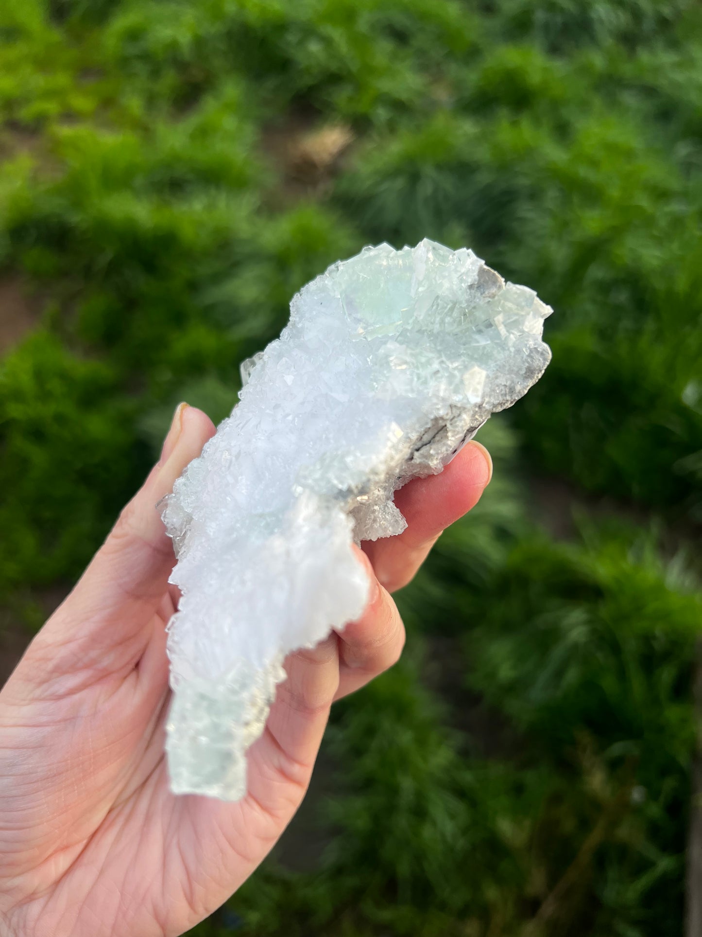 Calcite with icy green fluorite - China 32A