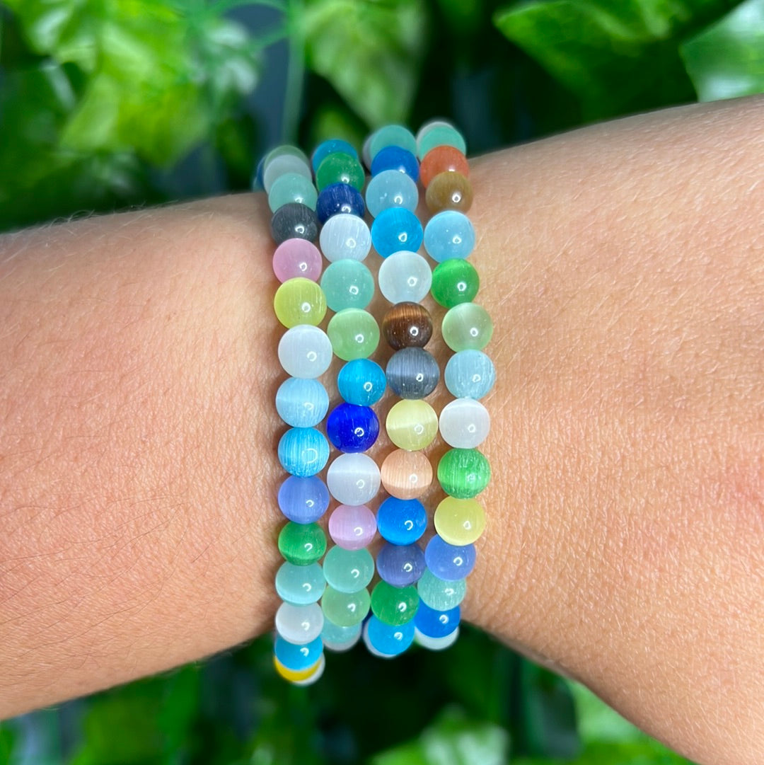 Cats Eye - Manmade Mixed colors 6mm