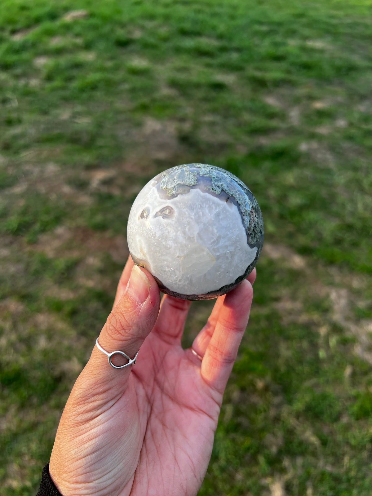 Quartzy Moss Agate Sphere | Natural Green Crystal Sphere