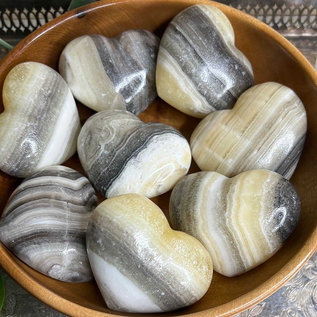 Puffy Zebra Calcite Gemmy heart ❤️ (intuitively chosen)