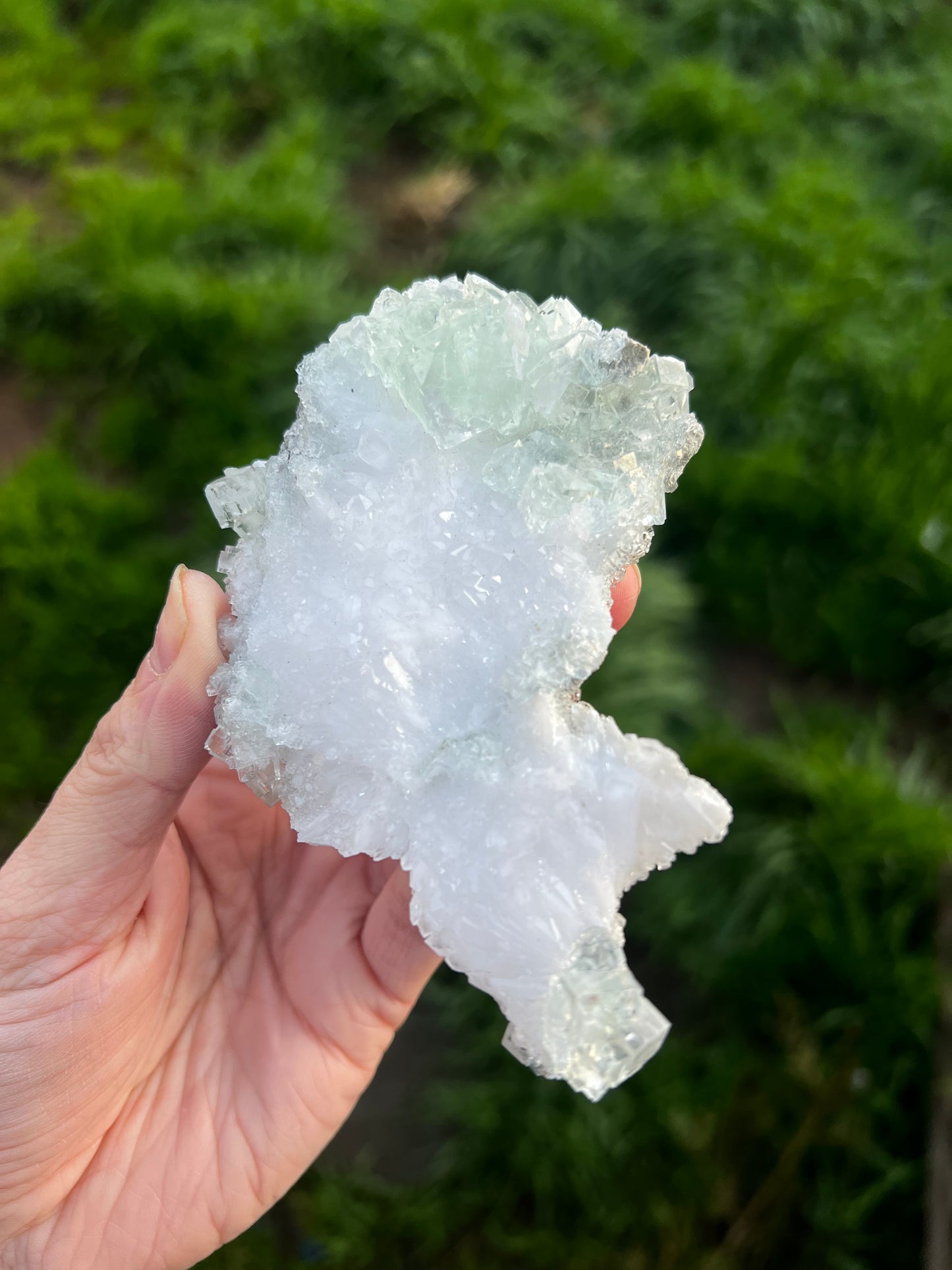 Calcite with icy green fluorite - China 32A