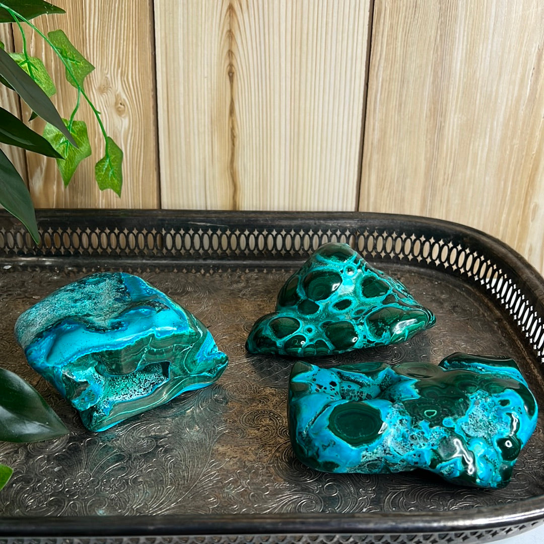 Chrysocolla Malachite Polished Freeforms (You choose)