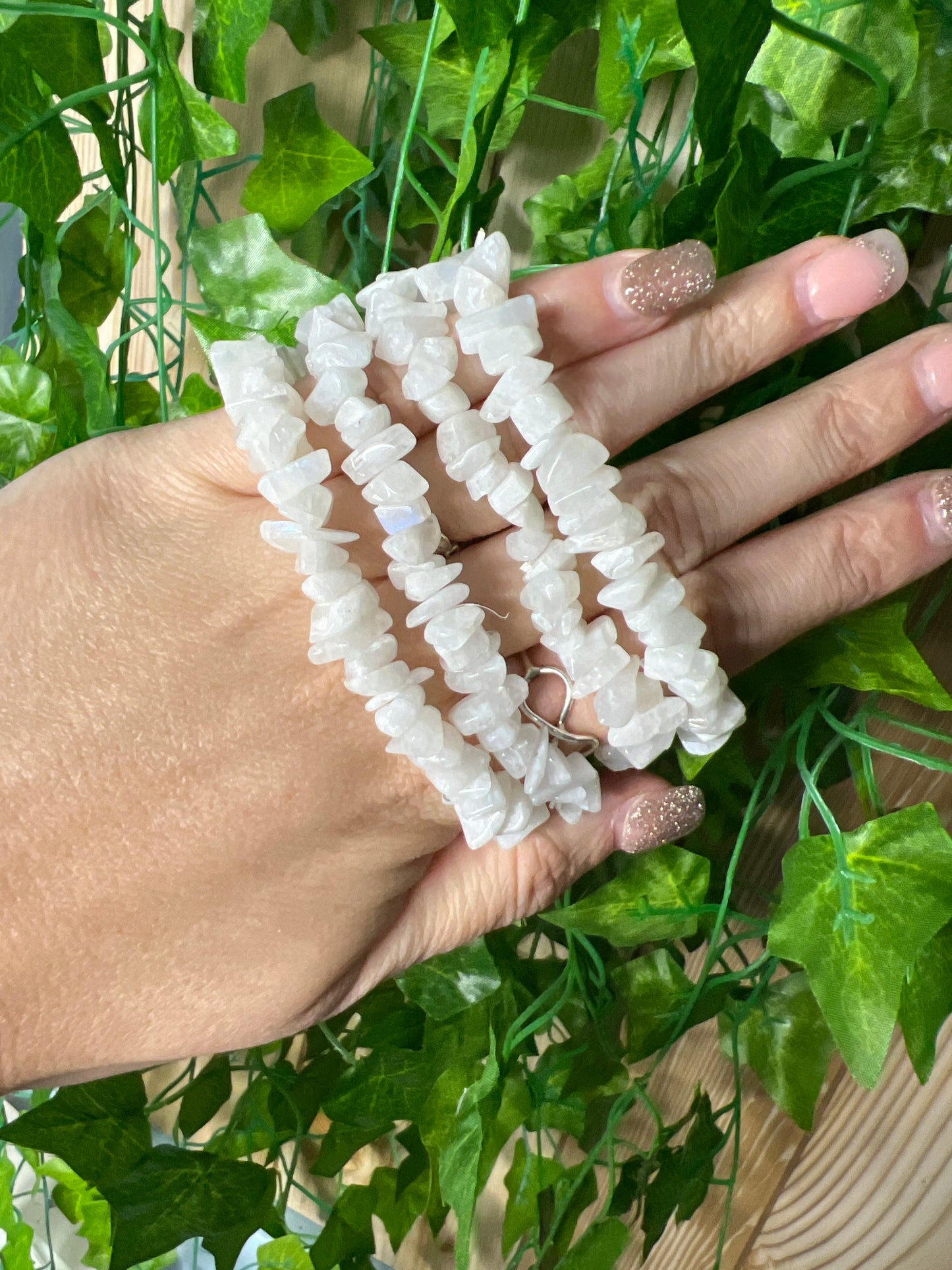 Rainbow Moonstone Chip Bracelet