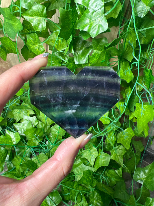 Rainbow Fluorite Heart