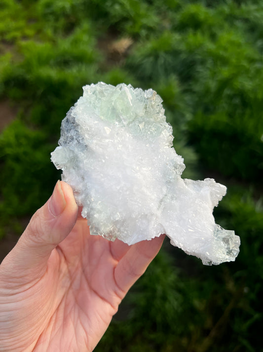Calcite with icy green fluorite - China 32A