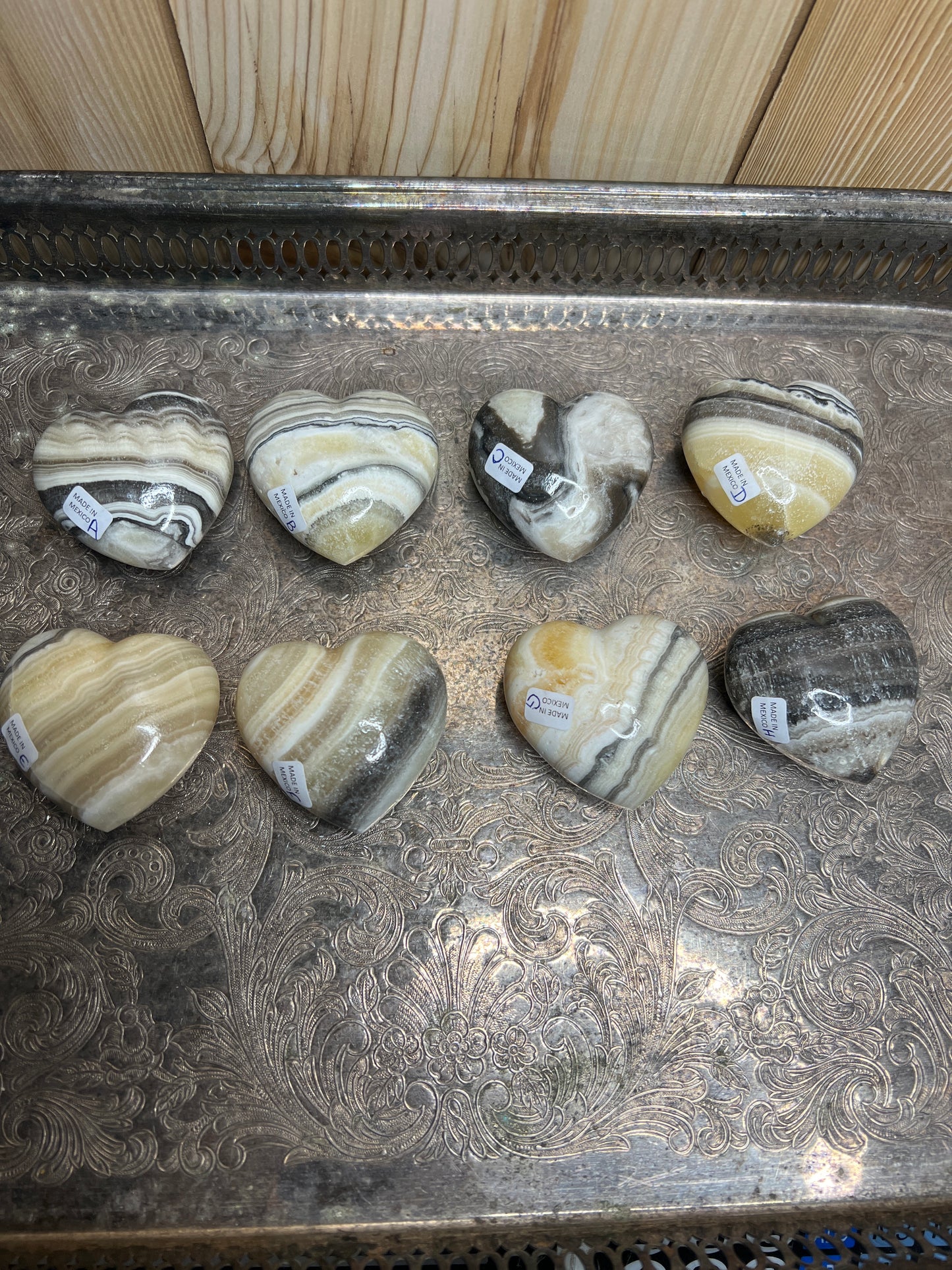 Zebra Calcite puffy Heart (you choose