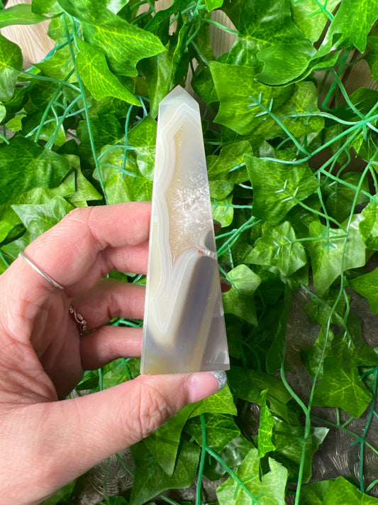 Brazilian Druzy Agate Obelisk (24B)