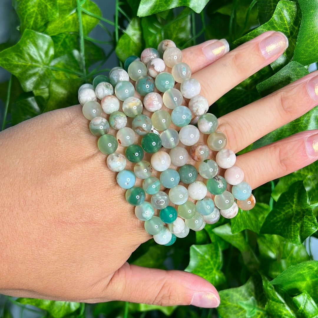 Green Flower agate Bracelet