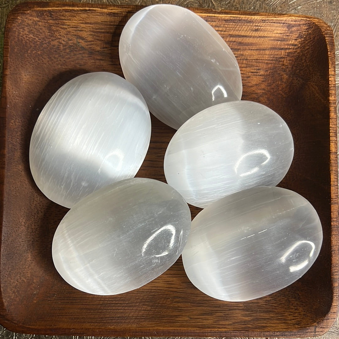 Satin Spar Palm Stones