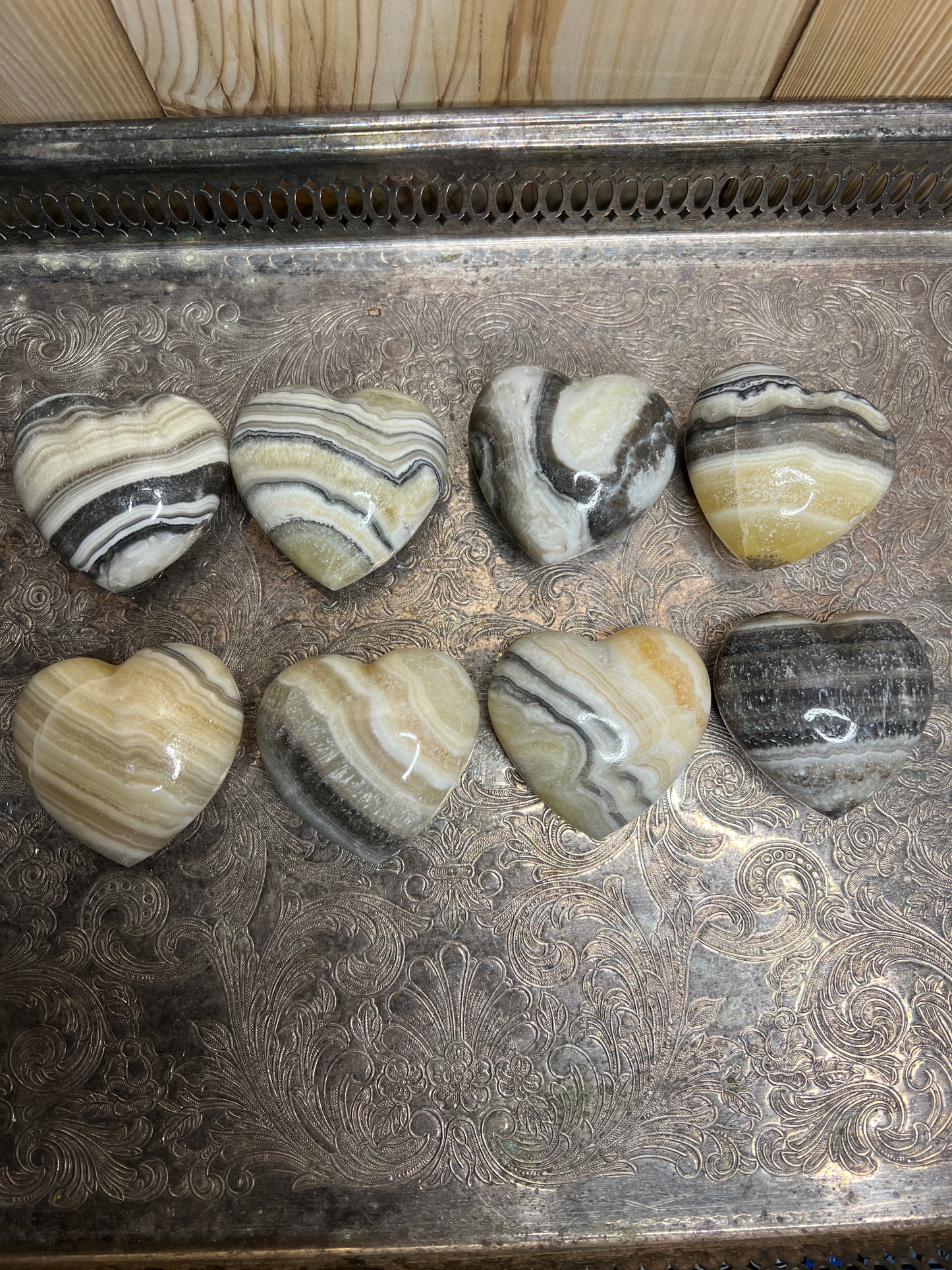 Zebra Calcite puffy Heart (you choose