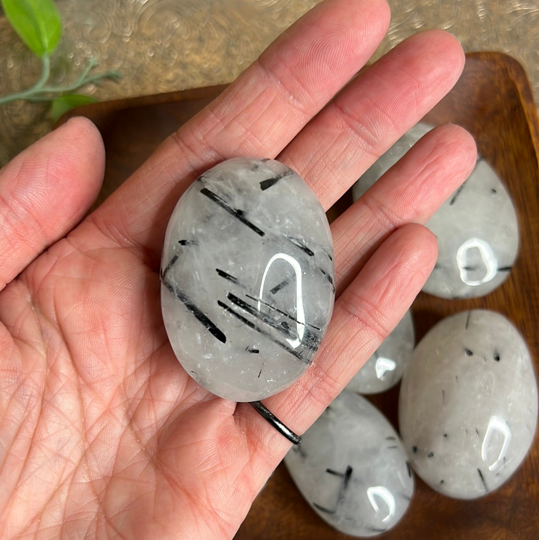 Tourmaline In Quartz Palm stone