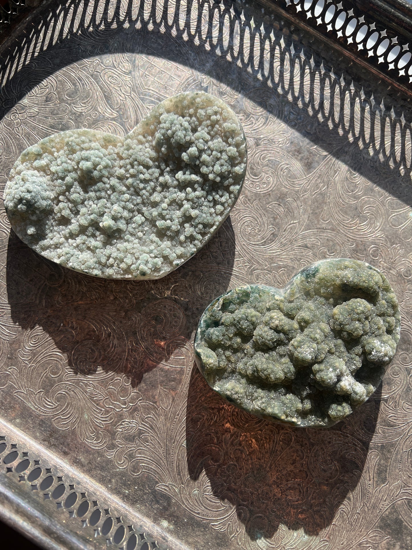 Green Amethyst heart (25)