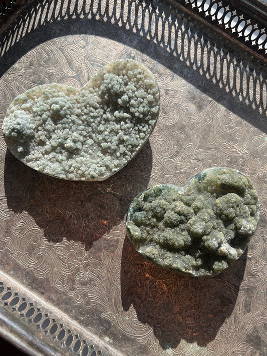 Green Amethyst heart (25)