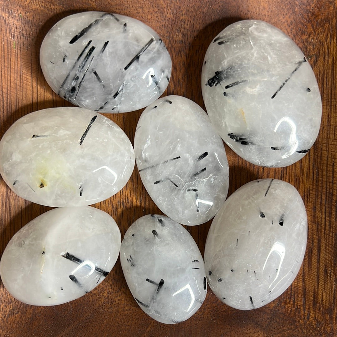 Tourmaline In Quartz Palm stone