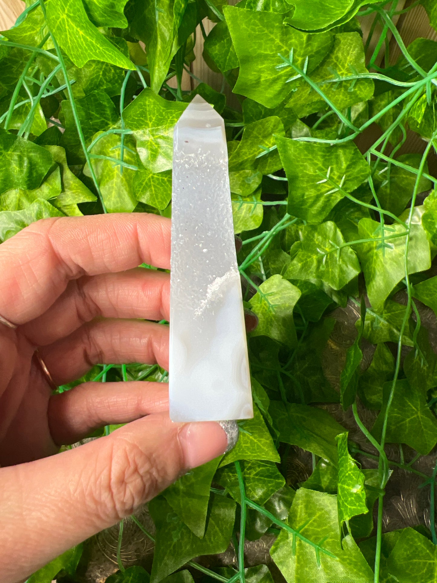 Brazilian Druzy Agate Obelisk (12C)