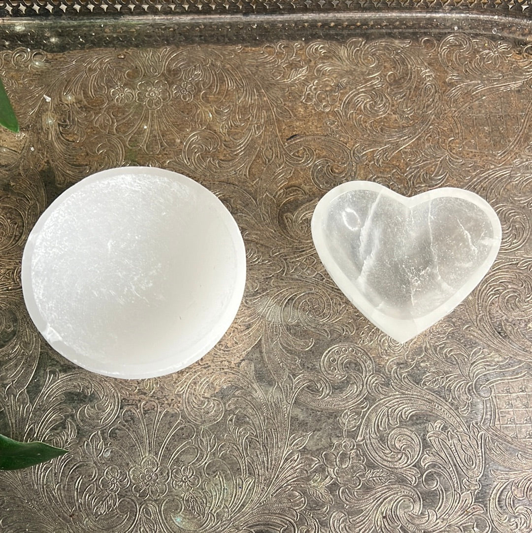 Moroccan Selenite Bowls - Small (Heart or Round)