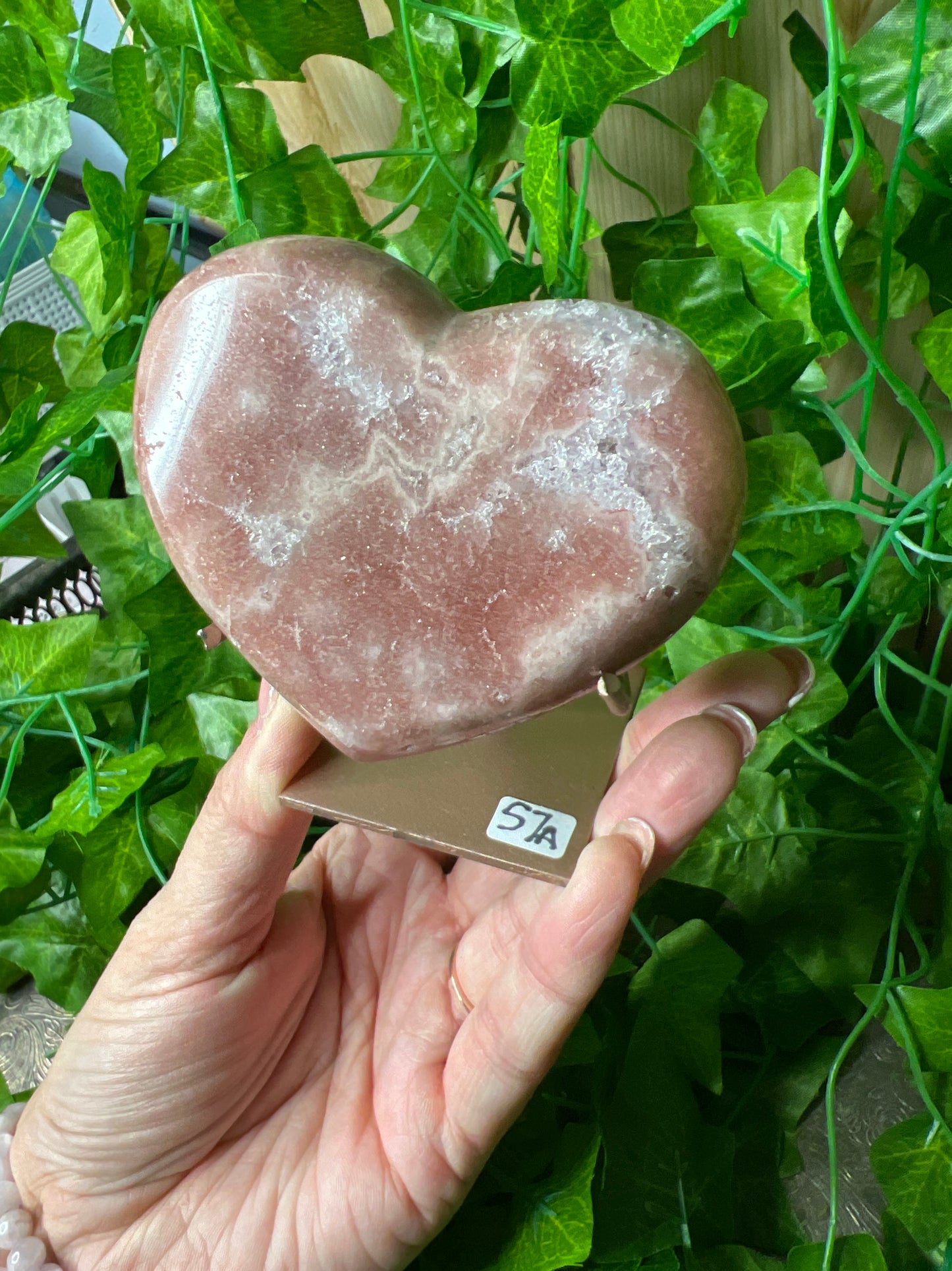 Pink Amethyst Heart (57a)