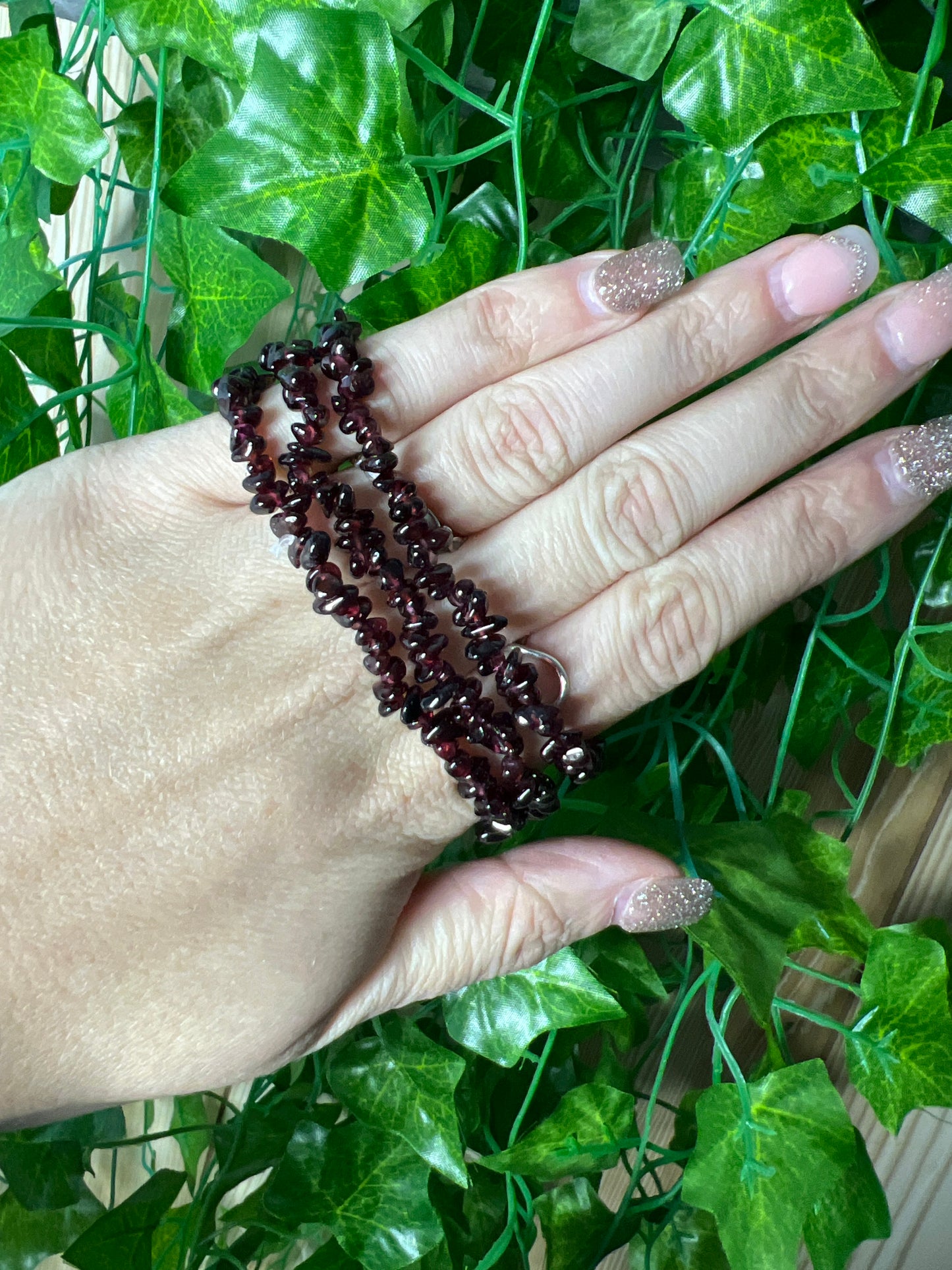 Garnet Chip Bracelet