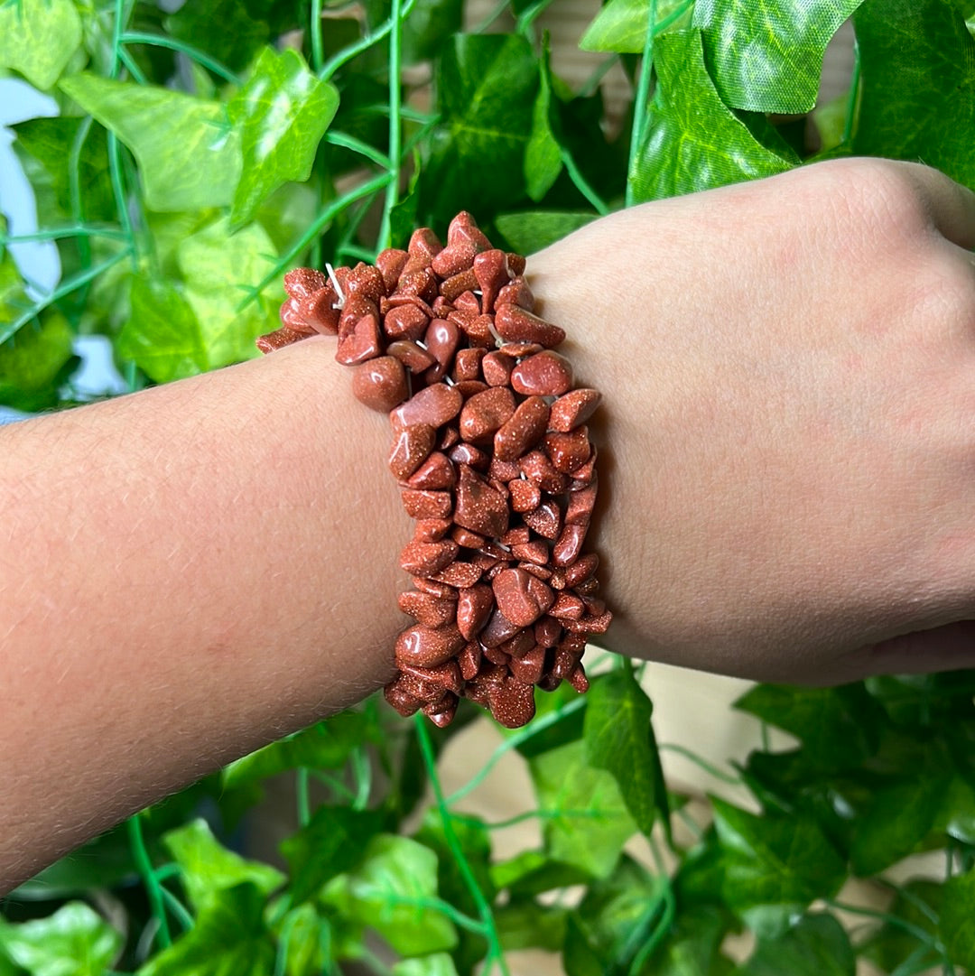 Red Goldstone Bangle bracelet (manmade)