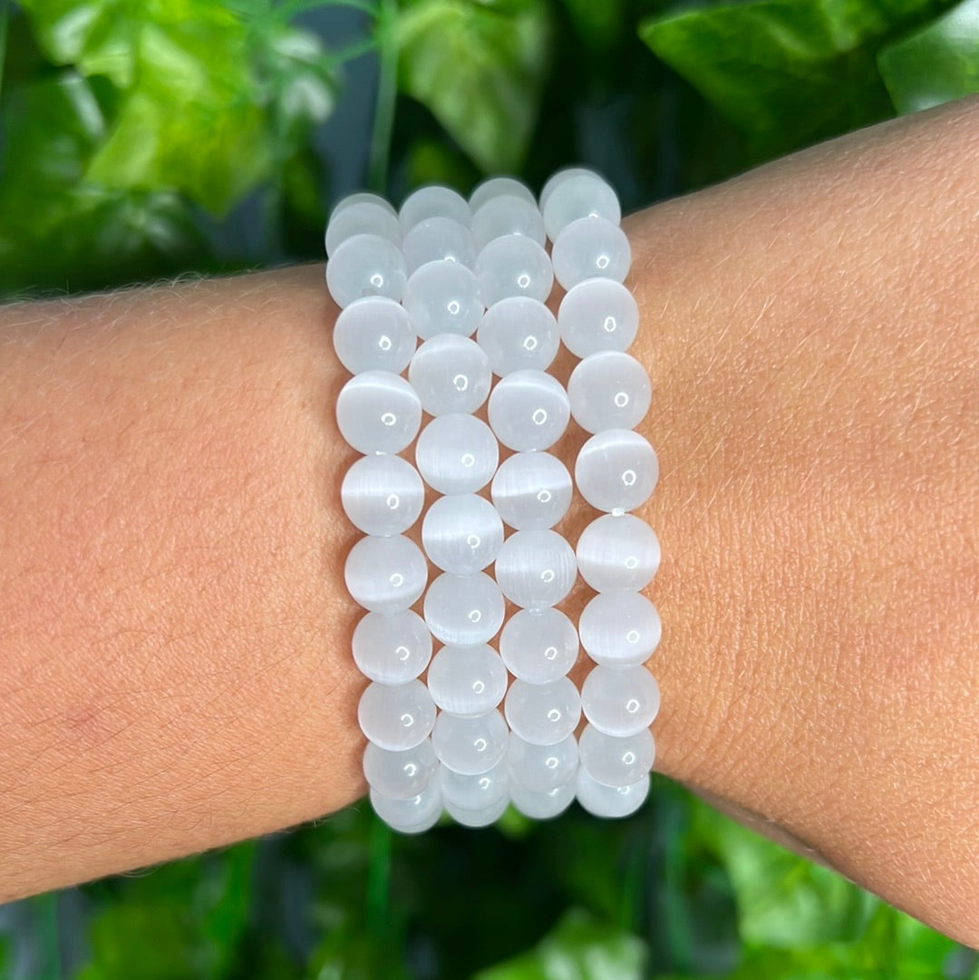 Cats Eye - Manmade White 8mm