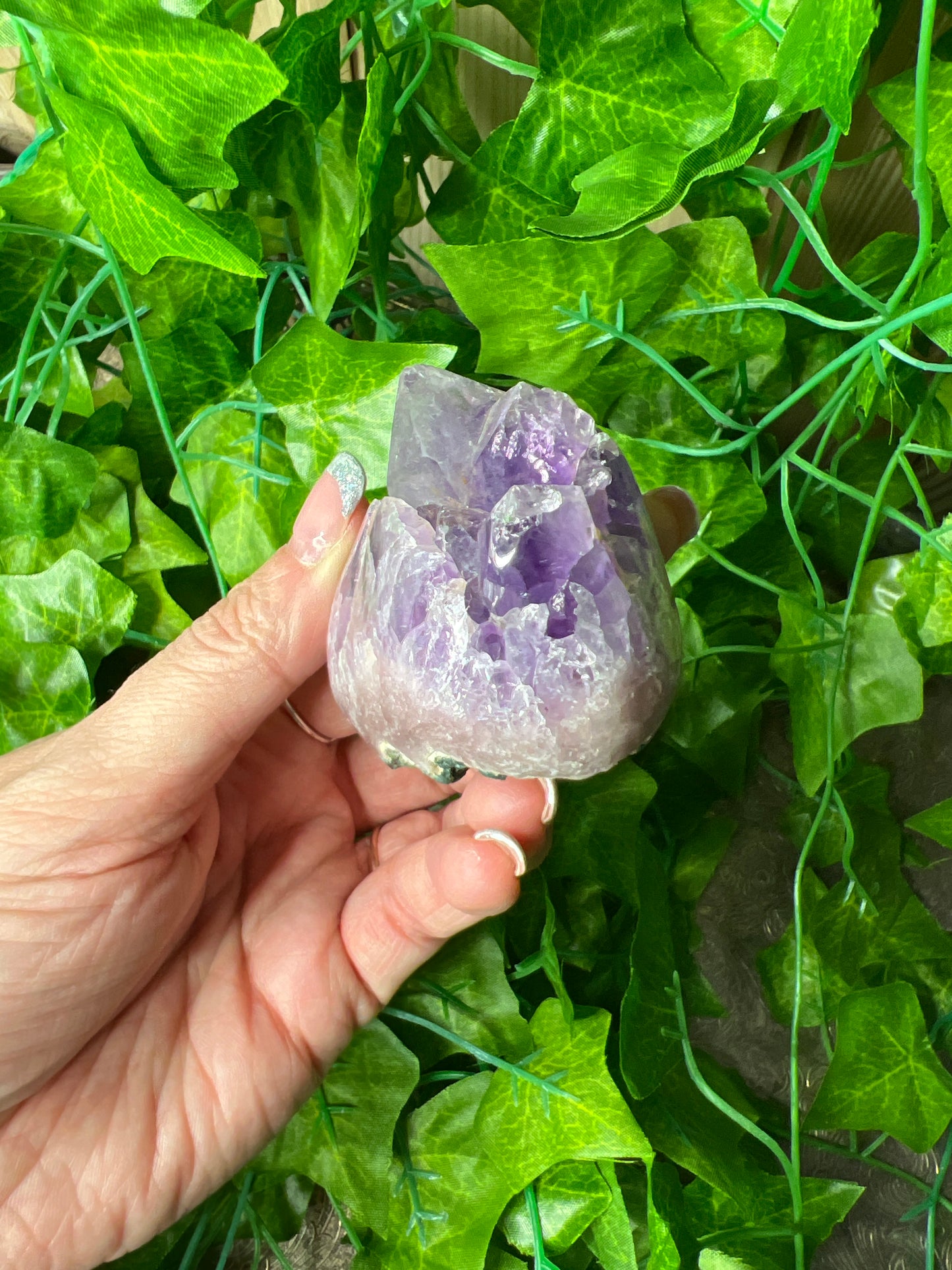 Brazilian Amethyst with Agate Freeform (17B)
