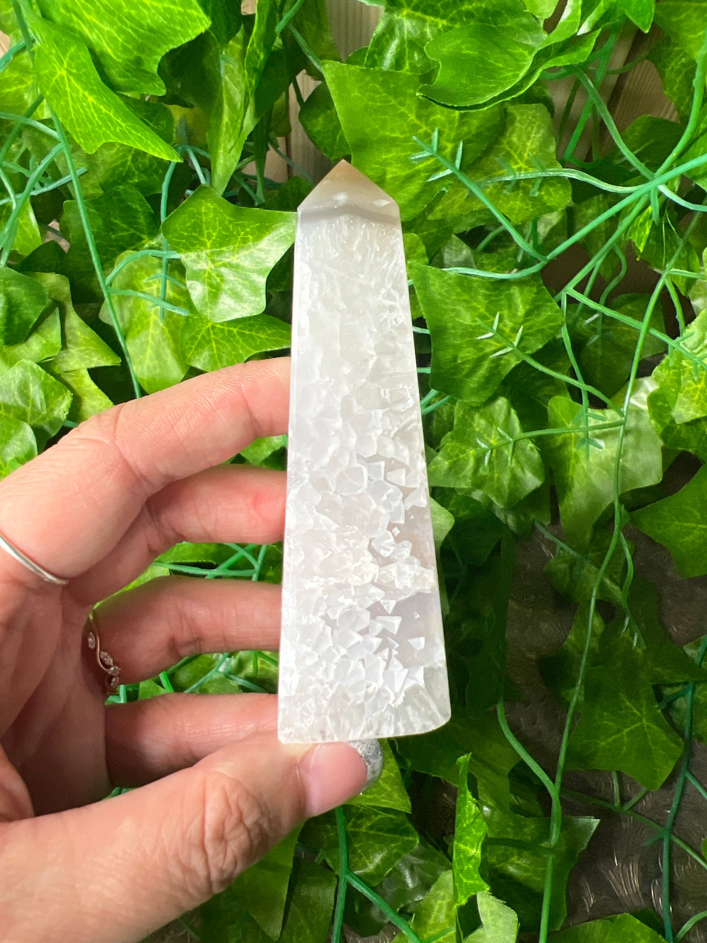 Brazilian Druzy Agate Obelisk (22A)