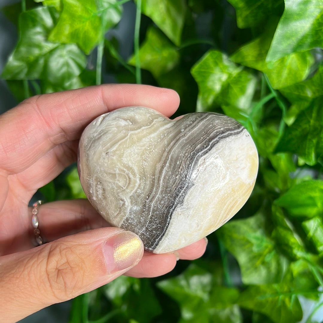 Puffy Zebra Calcite Gemmy heart ❤️ (intuitively chosen)