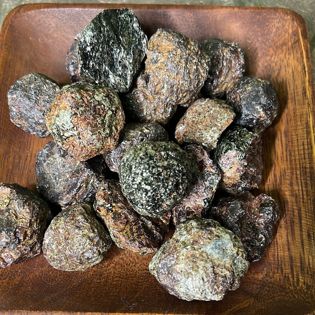 Raw Garnet with Epidote inclusions
