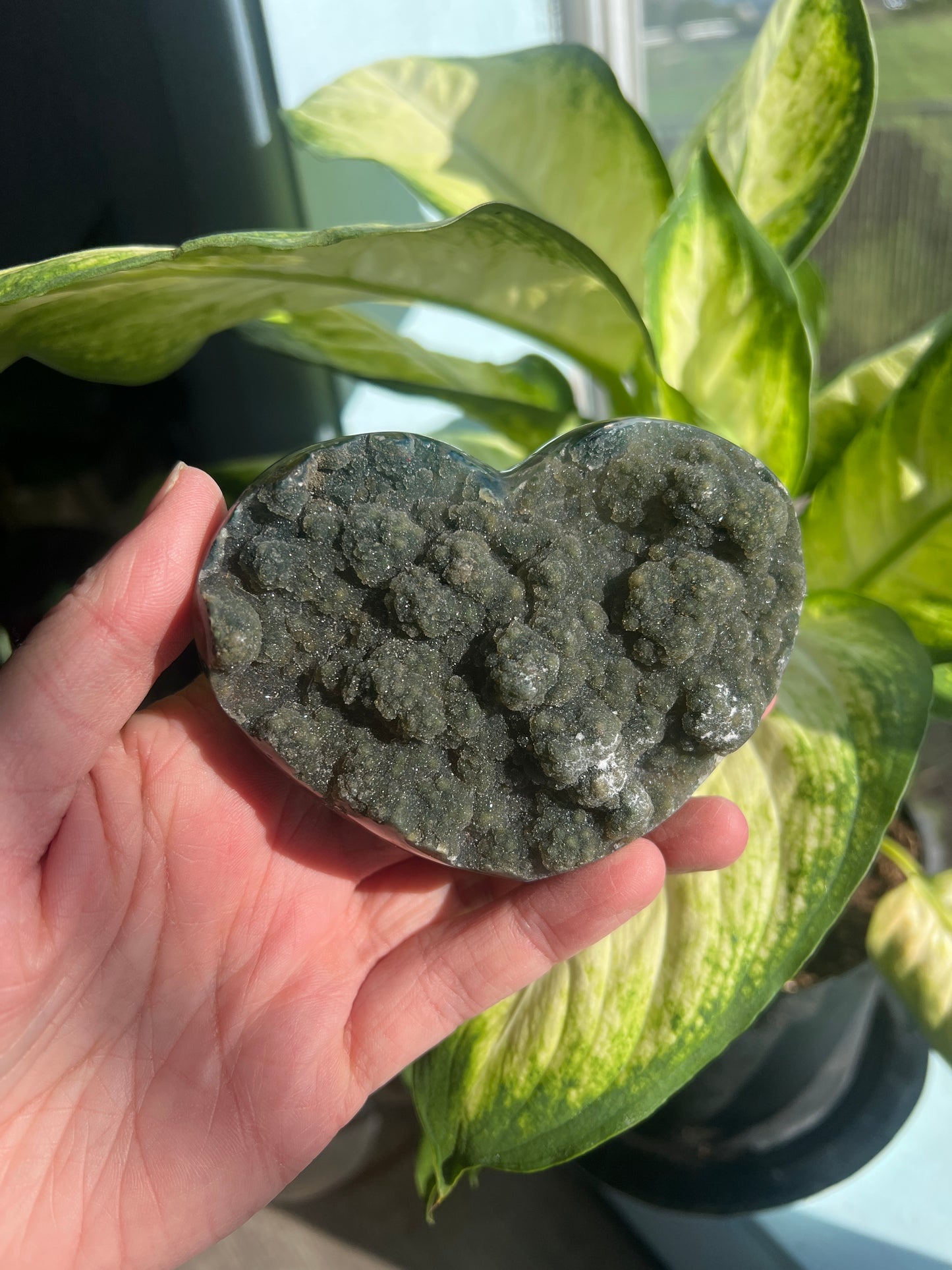 Green Amethyst heart (25)