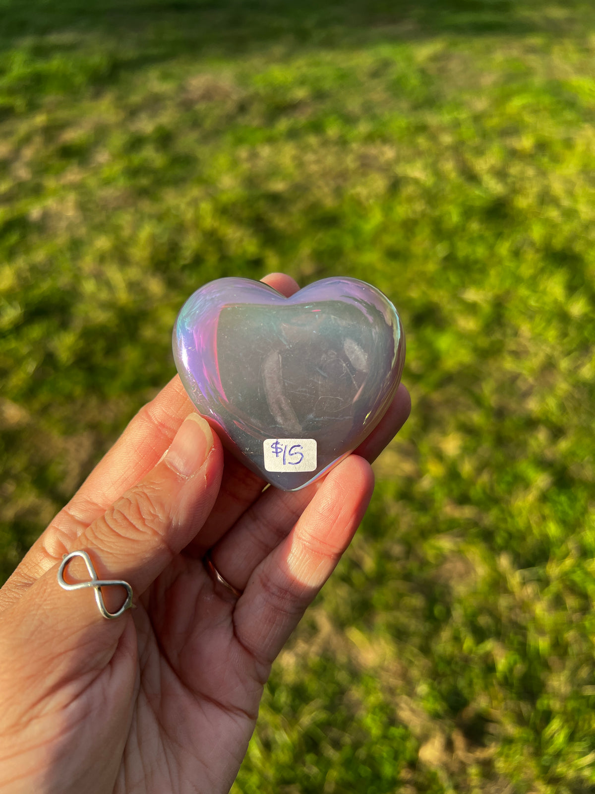 Aura coated Agate heart