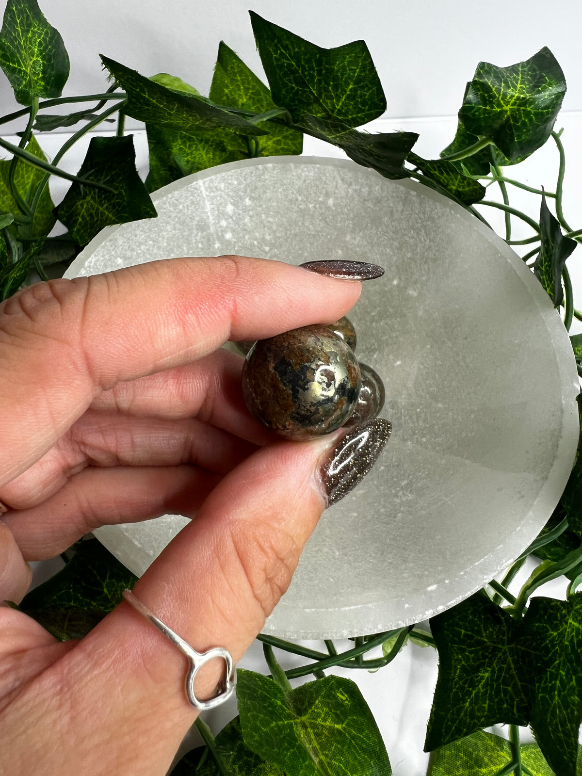 Bronzite with Pyrite Mini sphere
